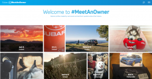Subaru website screen shot of #MeetAnOwner