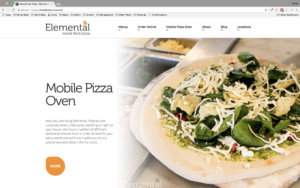 Screenshot of Elemental Pizza's home page