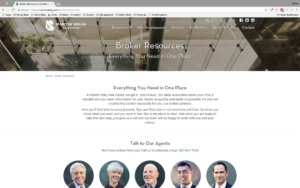 Screenshot of Martin Selig Real Estate's broker resources page