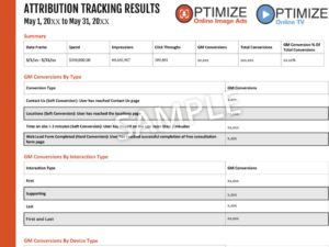 Attribution tracking results report