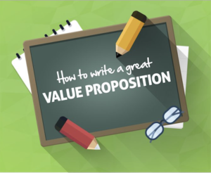 Icon of a board that says "How to write a great value proposition"