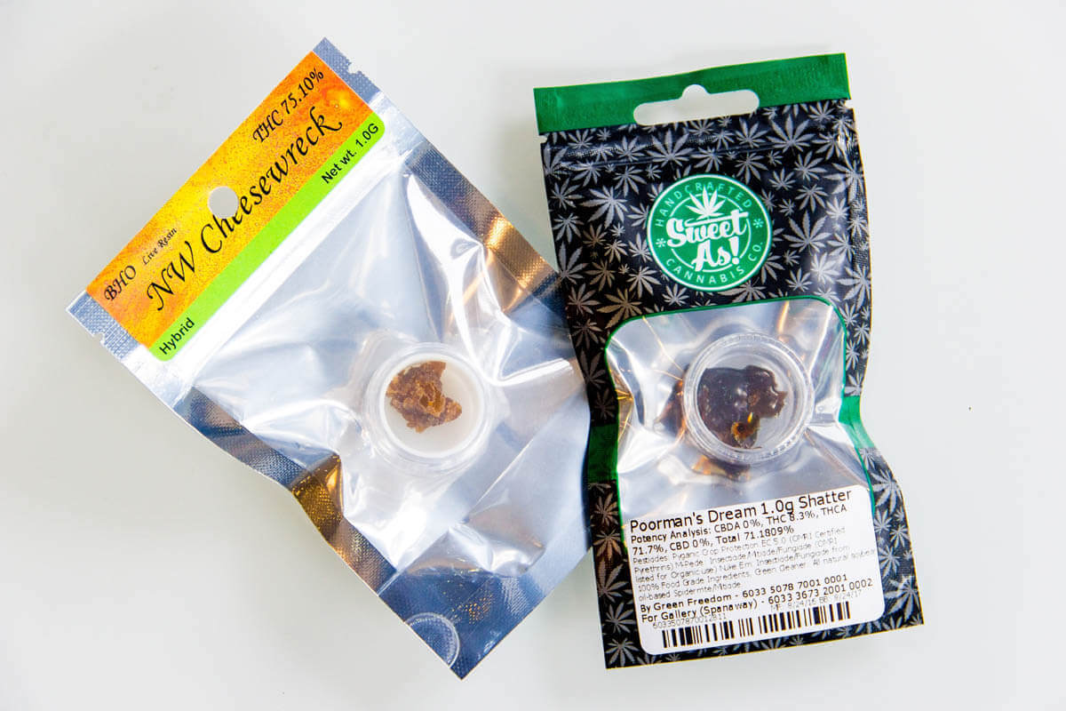 Various bagged packaging for weed products
