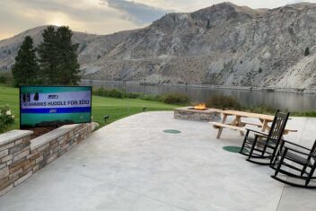 AV Smart Solutions' spectacular smart systems sit at the foothills of the mountains beside a pool.