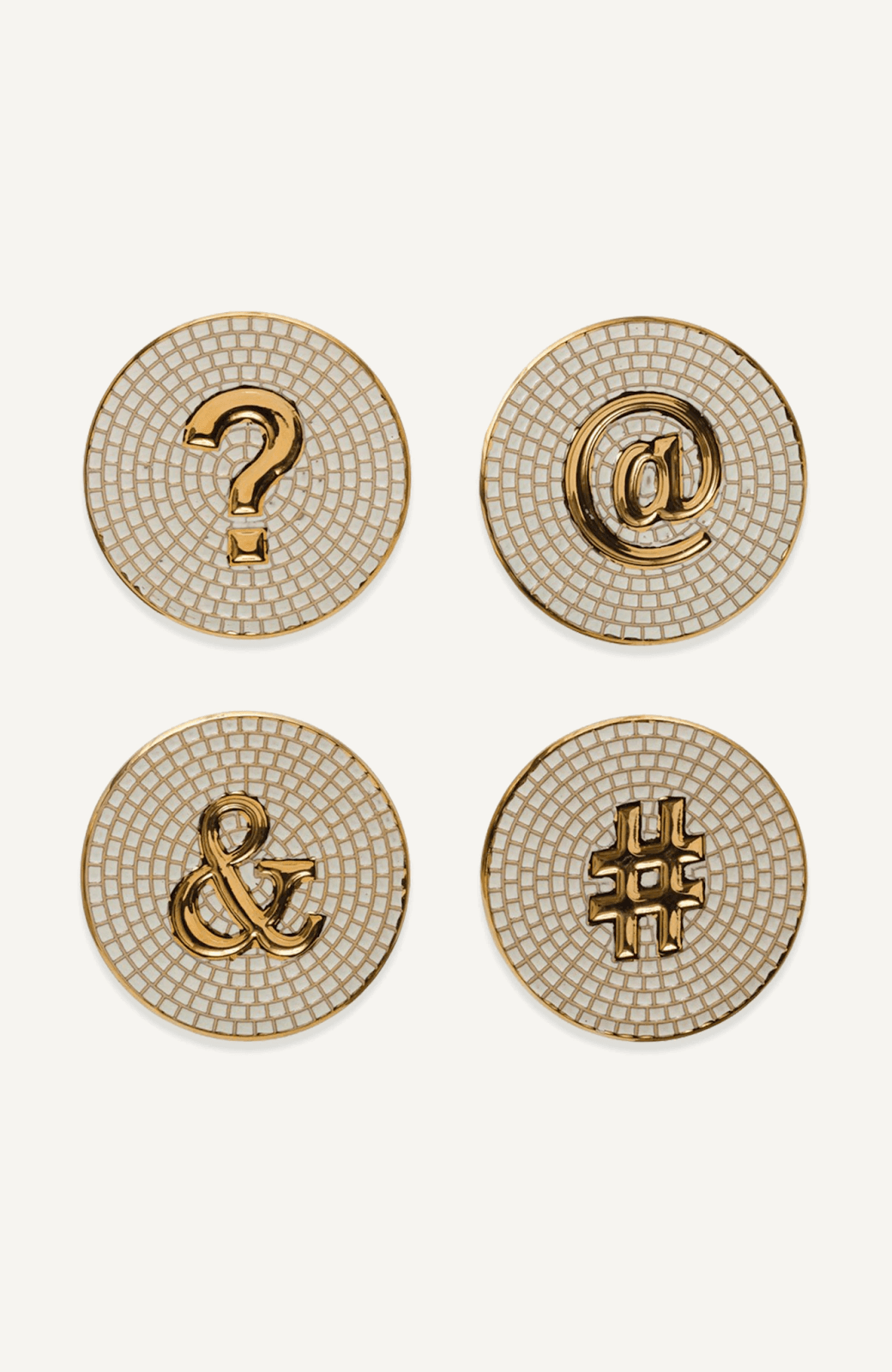 Gold and White Social Coasters from Effortless Composition