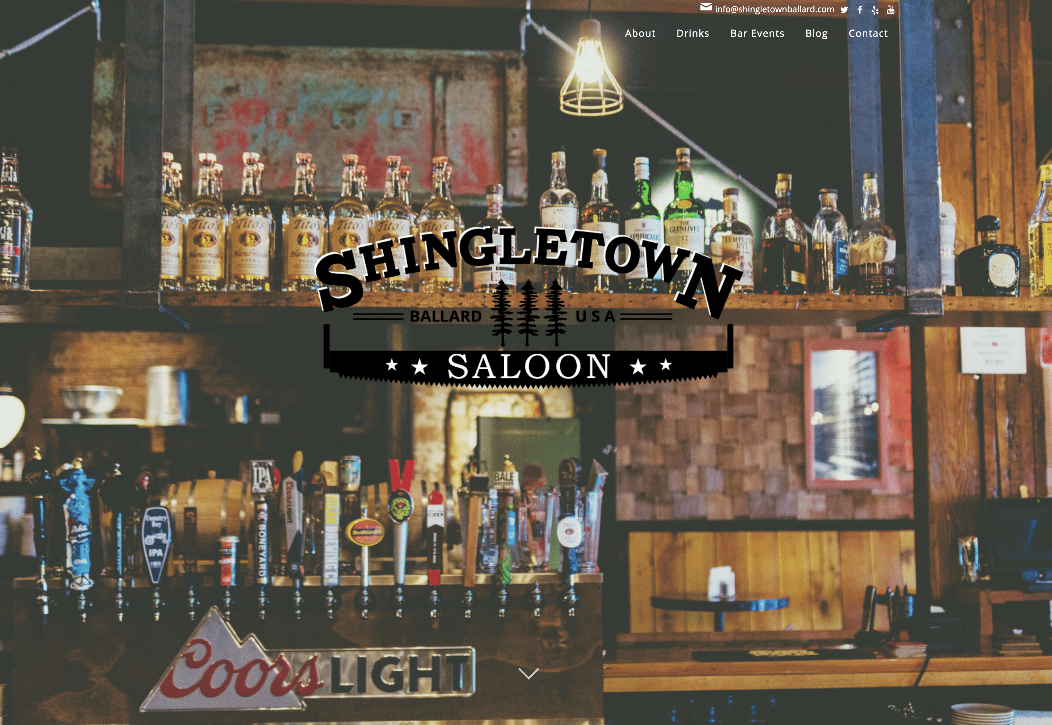 Screenshot of Shingletown Saloon's homepage