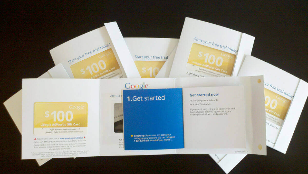 Google my business post card and free $100 gift card for google AdWords