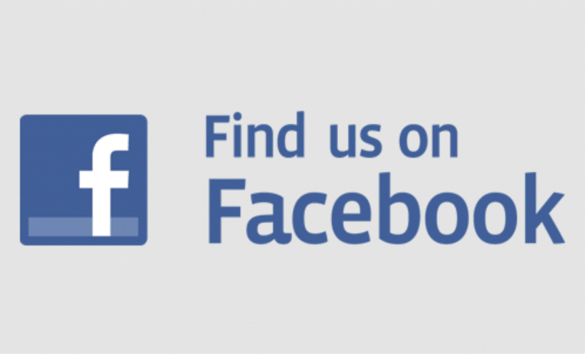 "Find us on Facebook"