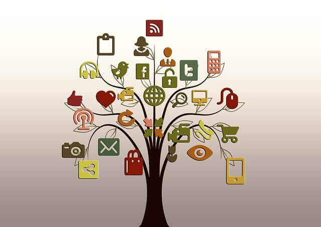 Social networks tree graphic
